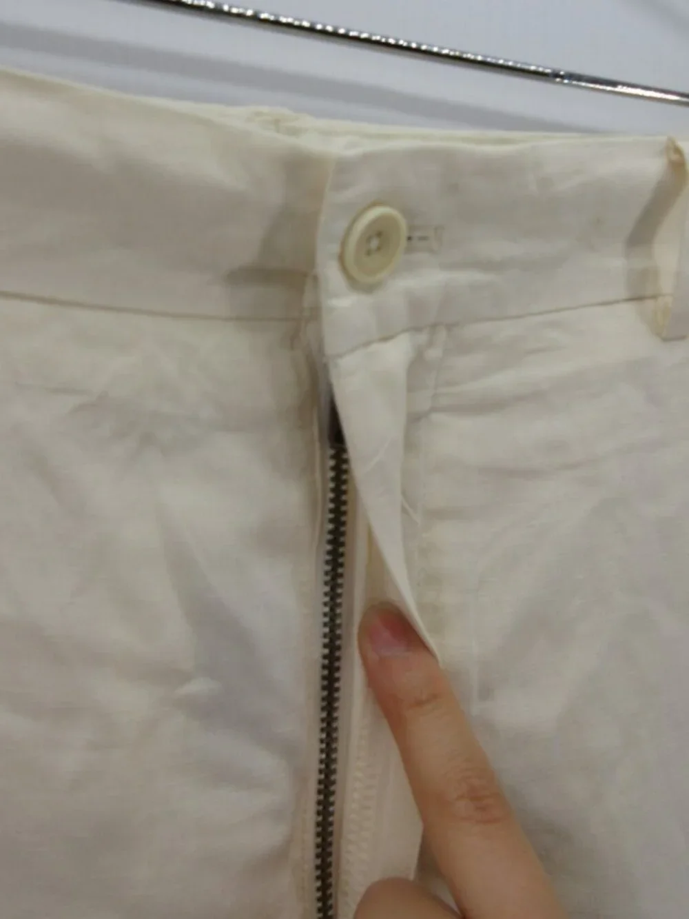 VINTAGE Ralph Lauren Polo Pants 38X27 Cream Linen Silk Trousers Y2K *
